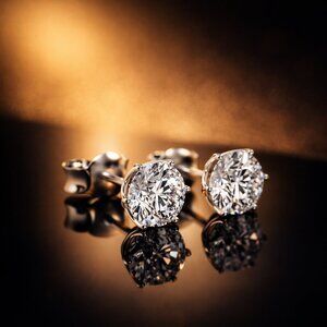 0.5 Carat Moissanite Stud Earrings